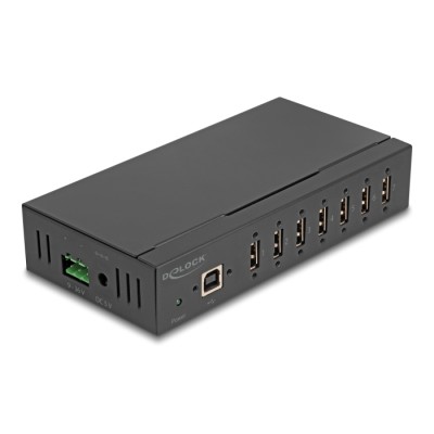 Delock Industry Hub 7 x USB 2.0 Type-A with 15 kV ESD protection and DIN rail mounting 2