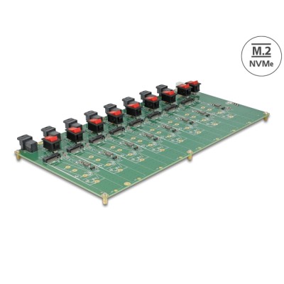 Delock M.2 Test Board for 8 x M.2 NVMe Key M SSD with SFF-8643 connector