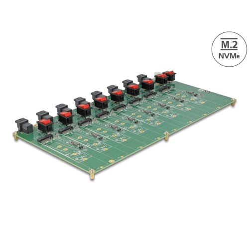 Delock M.2 Test Board for 8 x M.2 NVMe Key M SSD with SFF-8643 connector