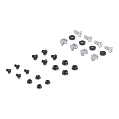 Delock 19″ Circuit-breaker with cover, cable strain relief and deepth-adjustable DIN rail 3U metal black