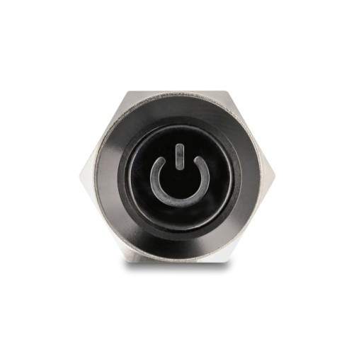 Delock Push Switch for Installation black 16 mm 12 V 5 x solder connection LED red power symbol + ring