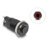 Delock Push Switch for Installation black 12 mm 12 V 4 x solder connection LED red ring