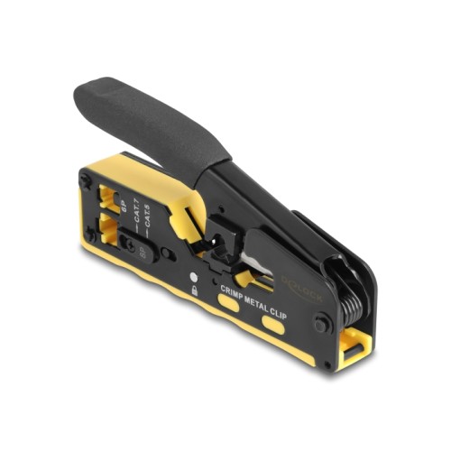 Delock Crimping Tool for 6P/8P RJ45/RJ11 plugs Cat. 5/6/7 with cutter and stripper