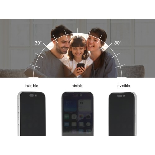 Delock Screen Protector Privacy Glass for iPhone 16 / Tempered-Glass Anti Spy 4 Ways privacy protection with easy installation t