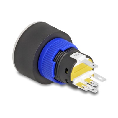 Delock Push Button protruding for Installation 22 mm 5 x solder connection actuator flat plastic LED yellow 2