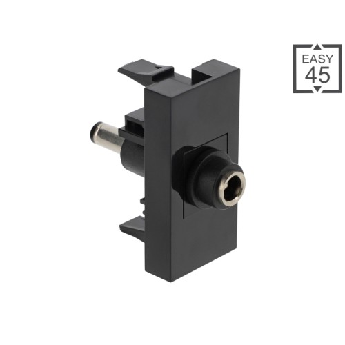 Delock Easy 45 Module DC 5.5 x 2.1 mm female to DC 5.5 x 2.1 mm male black
