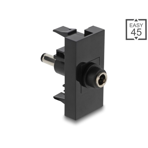Delock Easy 45 Module DC 5.5 x 2.1 mm female to DC 5.5 x 2.5 mm male black