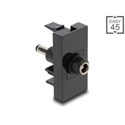 Delock Easy 45 Module DC 5.5 x 2.5 mm female to DC 5.5 x 2.1 mm male black