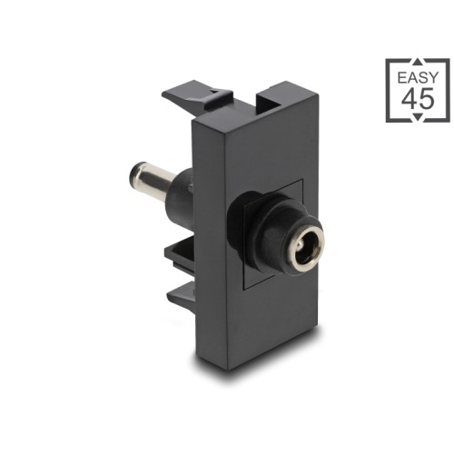 Delock Easy 45 Module DC 5.5 x 2.5 mm female to DC 5.5 x 2.1 mm male black