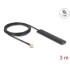 Delock WiFi 5.8 GHz Antenna RP-SMA plug 3 dBi omnidirectional with connection cable RG-174 3 m black self-adhesive