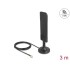 Delock Antenna WiFi 5.8 GHz RP-SMA plug 3 dBi omnidirectional with connection cable RG-174 3 m with tilt joint with magnetic bas