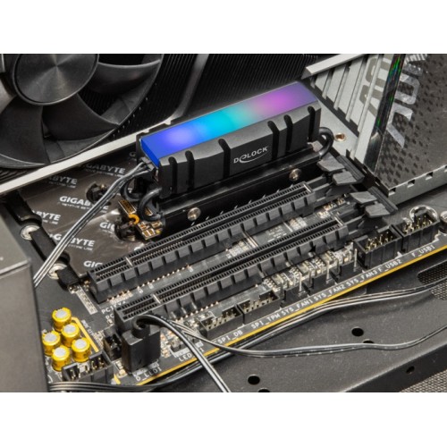 Delock M.2 Heat sink for SSD 2280 with RGB LED illumination