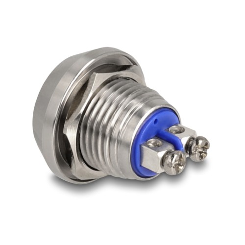Delock Push Button for Installation 12 mm 2 x Screw Terminal white