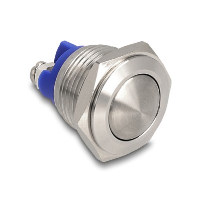 Delock Push Button for Installation 16 mm 2 x Screw Terminal actuator domed