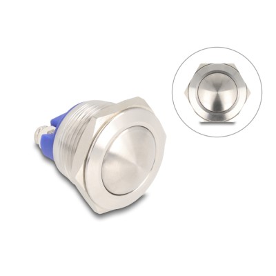 Delock Push Button for Installation 19 mm 2 x Screw Terminal actuator domed