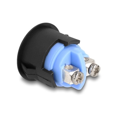 Delock Push Button for Installation 16 mm 2 x Screw Terminal actuator flat plastic snap in assembly 2