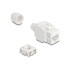 Delock Keystone Module RJ45 jack to LSA Cat.6A UTP 180° toolfree with cable gland