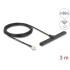 Delock 5G LTE Antenna SMA plug 3 dBi omnidirectional fixed with connection cable RG-174 3 m adhesive mounting outdoor black