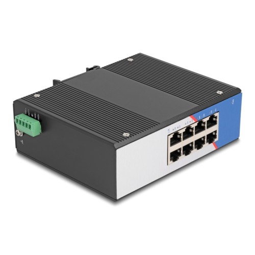 Delock Industrial Gigabit Ethernet Switch 8 Port RJ45 for DIN rail