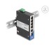 Delock Industrial Gigabit Ethernet Switch 4 Port PoE 1 Port RJ45 1 Port SFP for DIN rail