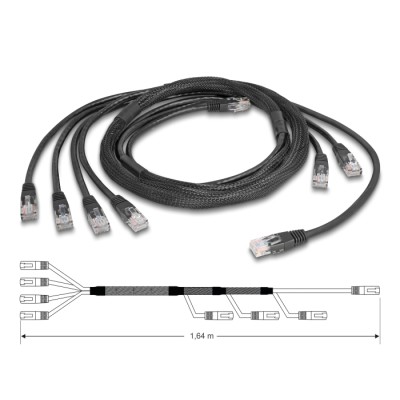 Delock RJ45 Trunk Cable 4 x plug to 4 x plug Cat.5e UTP 5 m black