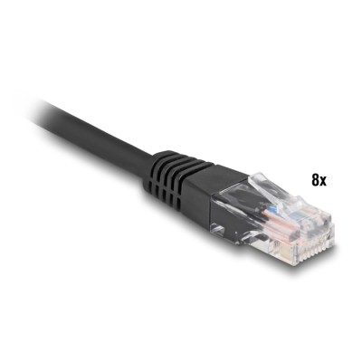 Delock RJ45 Trunk Cable 4 x plug to 4 x plug Cat.5e UTP 5 m black 2
