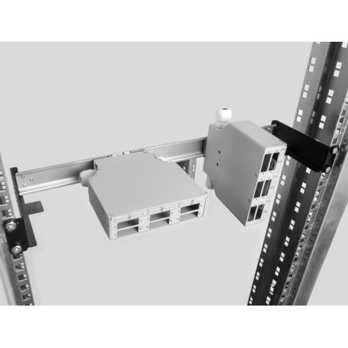 Delock 19″ DIN rail panel for horizontal or vertical installation 1U metal black