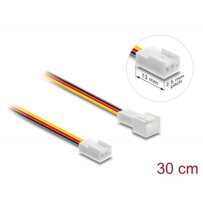 Delock Fan Extension Cable male to female 3 pin 30 cm