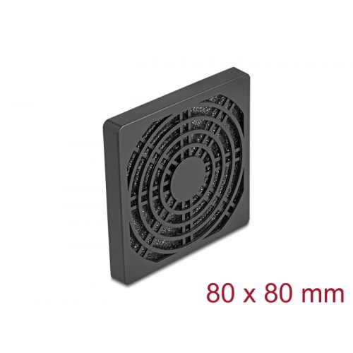 Delock Fan Grill with Dust Filter 80 x 80 mm black