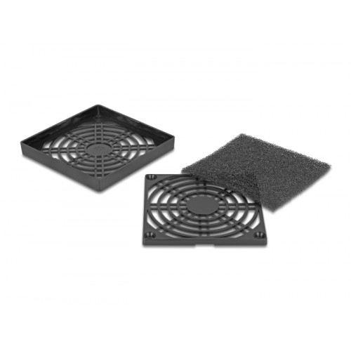 Delock Fan Grill with Dust Filter 80 x 80 mm black