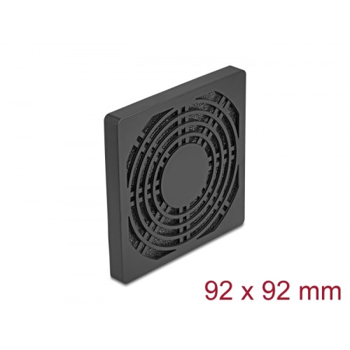 Delock Fan Grill with Dust Filter 92 x 92 mm black