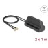 Delock WiFi 7 Antenna 2 x RP-SMA plug 2.4 - 4.0 dBi omnidirectional with magnetic base and connection cable ULA100 1 m outdoor b
