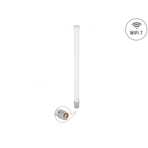 Delock WiFi 7 Antenna N plug 4.5 - 6.6 dBi 32 cm omnidirectional fixed outdoor white