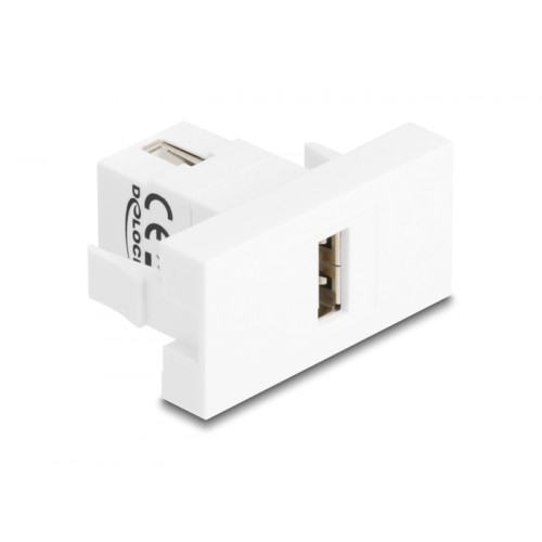 Delock Easy 45 Module USB 2.0 Type-A female to USB 2.0 Type-A female white
