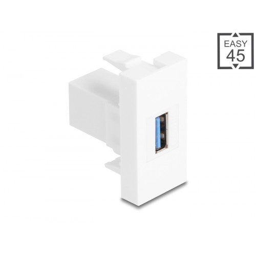 Delock Easy 45 Modul USB 5 Gbps Type-A female to USB 5 Gbps Type-A female white (1:1)