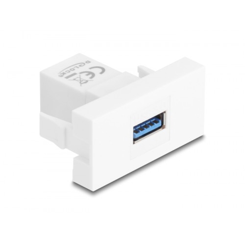 Delock Easy 45 Modul USB 5 Gbps Type-A female to USB 5 Gbps Type-A female white (1:1)