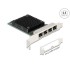 Delock PCI Express x4 Network Card 2.5 Gigabit LAN 4 x RJ45 RTL8125