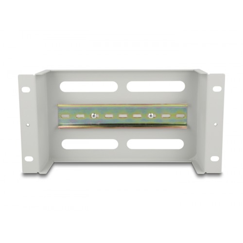 Delock 10″ Circuit-breaker strip with cover and DIN rail 3U metal grey