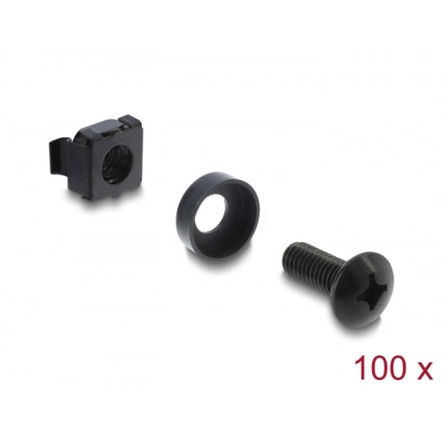 Delock Rack Mounting Set for 10″ and 19″ 100 pieces black