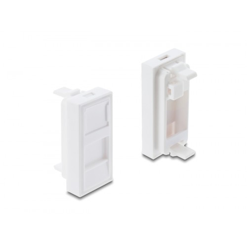 Delock Easy 45 H-Module Cover for Keystone Module 1 Port with dust cap 22.5 x 45 mm white