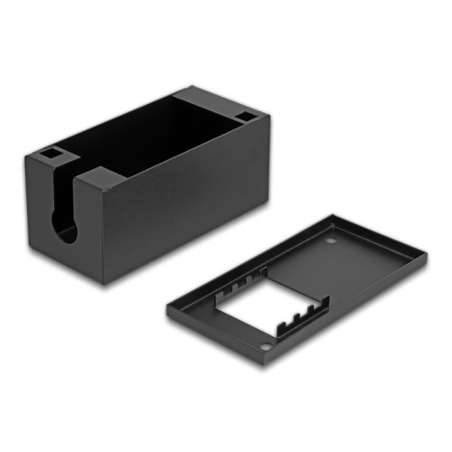 Delock Easy 45 Module Holder for table or wall mounting - 2 ports (22.5 x 45 mm) or 1 port (45 x 45 mm), metal, black