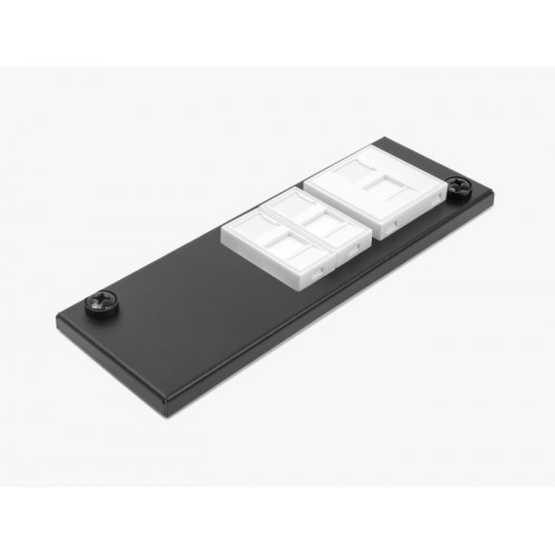 Easy 45 Module Holder for table or wall mounting - 4 ports (22.5 x 45 mm) or 2 ports (45 x 45 mm), metal, black