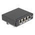 Delock Mini Desktop Patch Panel RJ45 jack 4 port Cat.6A shielded black - for mounting on a table, wall or DIN rail