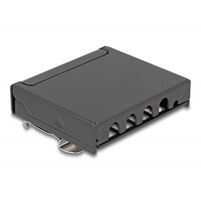 Delock Mini Desktop Patch Panel RJ45 jack 4 port Cat.6A shielded black - for mounting on a table, wall or DIN rail 2