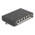 Delock Mini Desktop Patch Panel RJ45 jack 6 port Cat.6A shielded black - for mounting on a table, wall or DIN rail