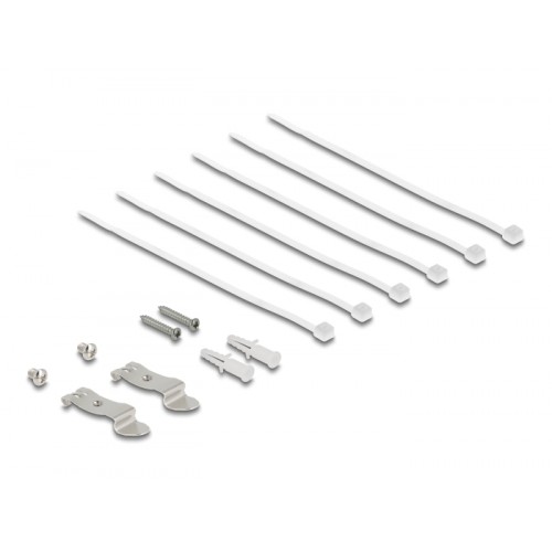 Delock Mini Desktop Patch Panel RJ45 jack 6 port Cat.6A shielded black - for mounting on a table, wall or DIN rail