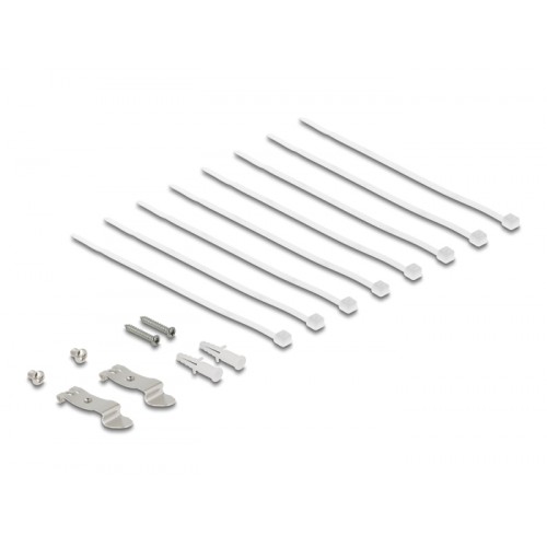 Delock Mini Desktop Patch Panel RJ45 jack 8 port Cat.6A shielded black - for mounting on a table, wall or DIN rail