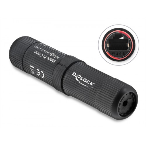 Delock Cable Connector RJ45 jack to RJ45 jack Cat.6 with M16 thread and bayonet lock IP68 dust and waterproof