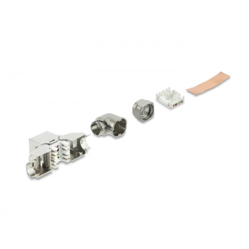 Delock Keystone Module RJ45 jack to LSA Cat.6A toolfree 90° angled shielded