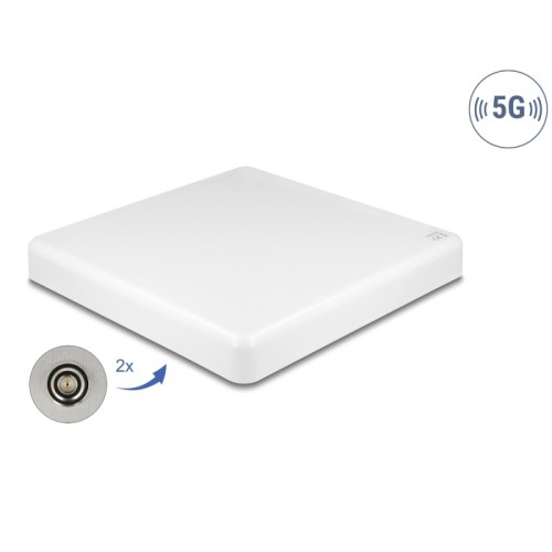 Delock 5G LTE MIMO Antenna 2 x N jack 2.7 - 9.0 dBi directional wall and pole mounting outdoor white